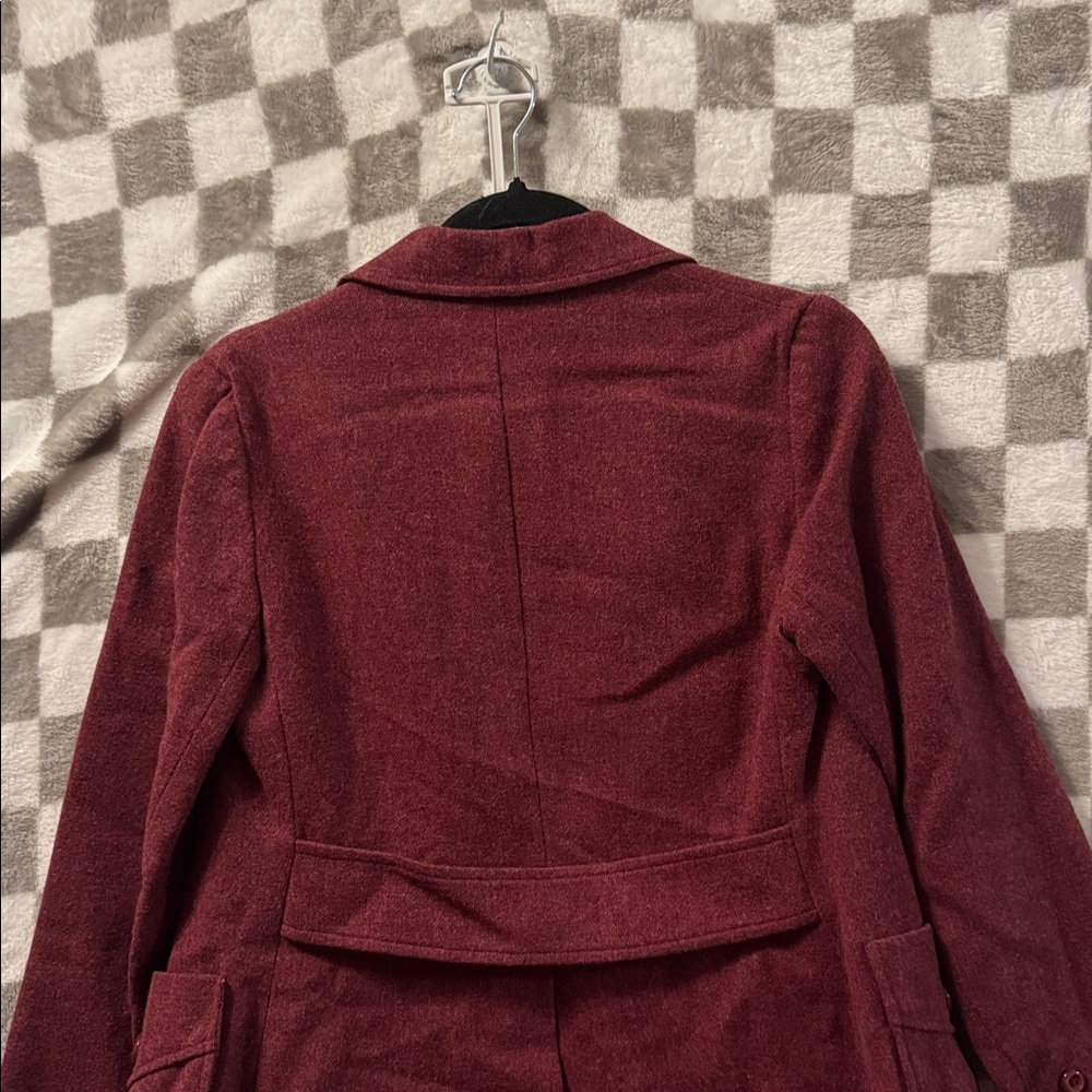 Junior House Women’s Burgundy Wool Line Suit Skirt & Blazer Size 4/5 & 8/9 - Picture 8 of 10